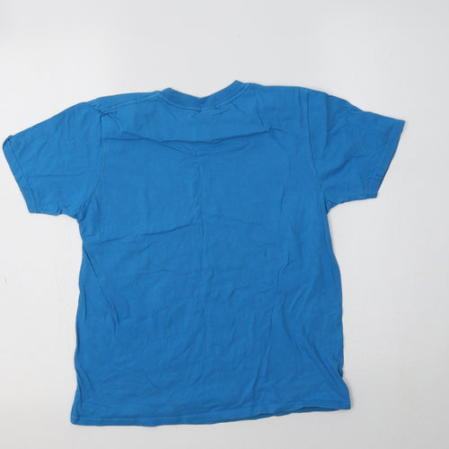 Gildan Girls Blue  Cotton Basic Polo Size 12-13 Years Crew Neck  - Big Sister