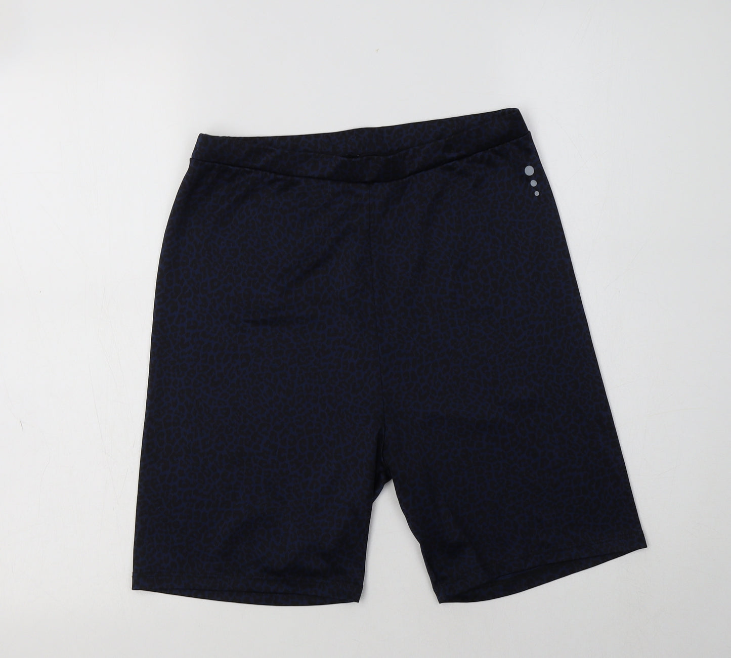 TU Womens Blue Animal Print Polyester Compression Shorts Size 16 L6 in Regular