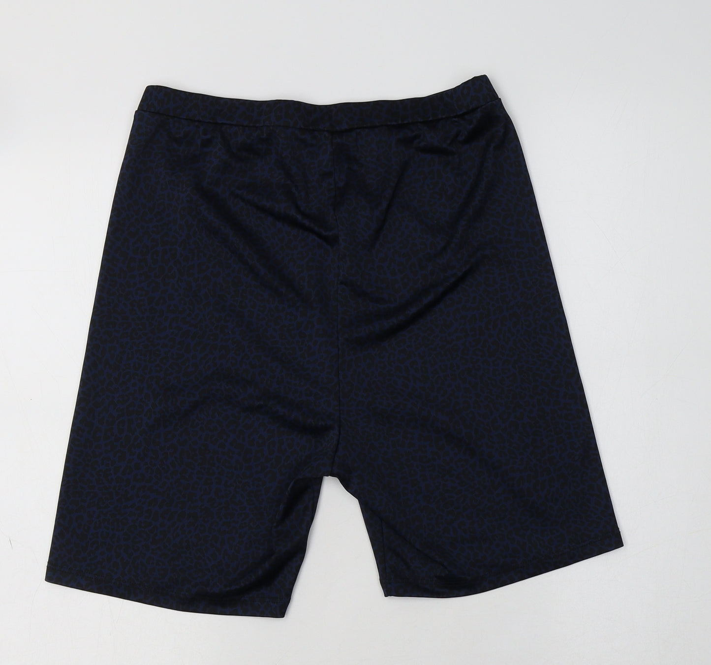 TU Womens Blue Animal Print Polyester Compression Shorts Size 16 L6 in Regular