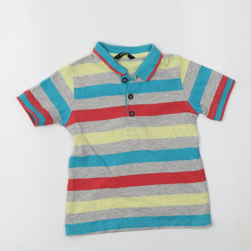 George Boys Multicoloured Striped Cotton Basic Polo Size 2-3 Years Collared