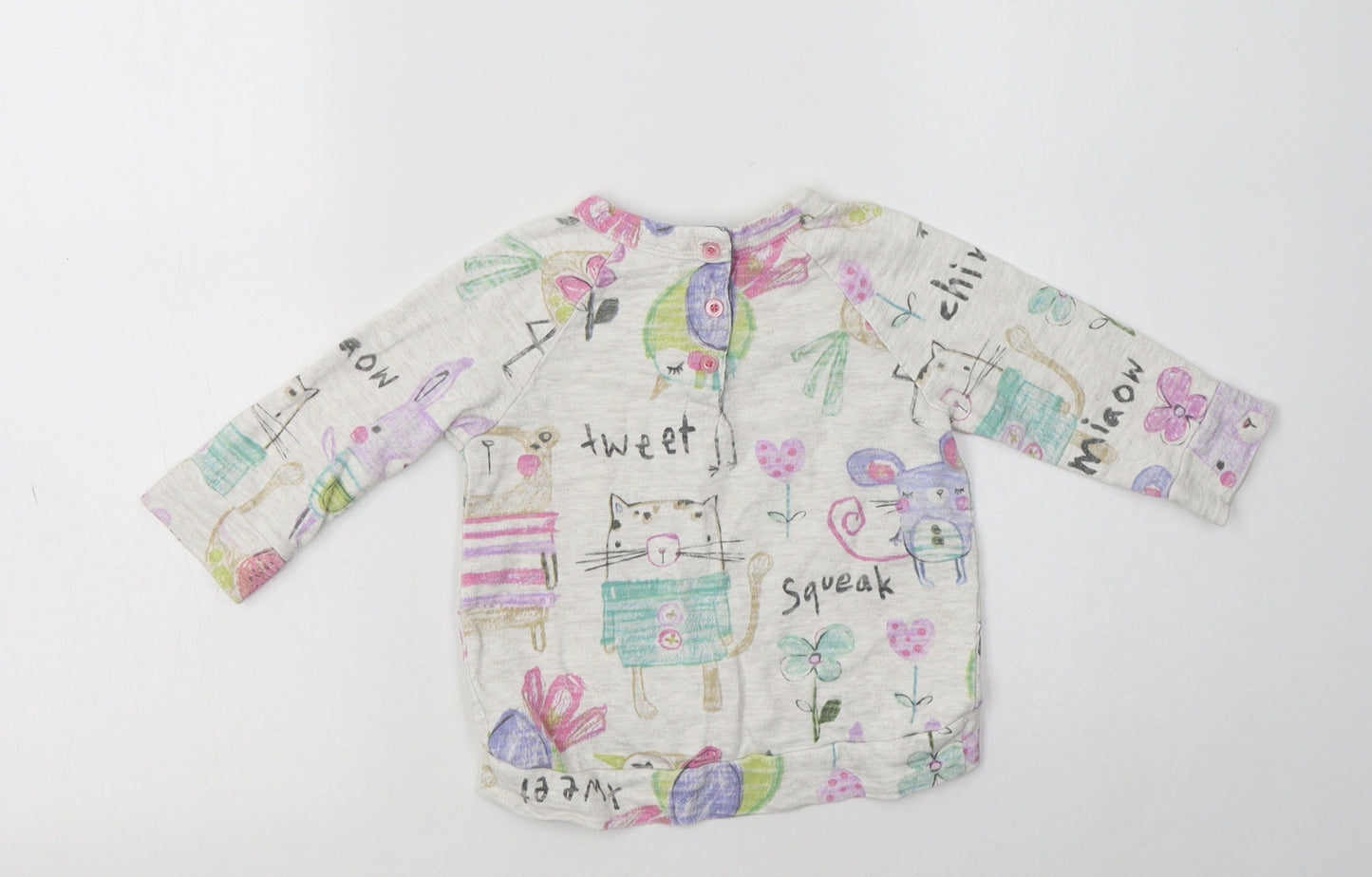 NEXT Baby Ivory Geometric Cotton Pullover Jumper Size 9-12 Months   - Cute Animals