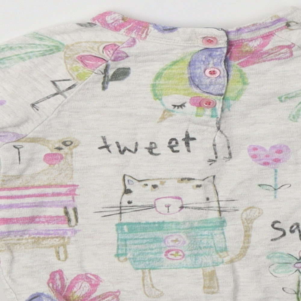NEXT Baby Ivory Geometric Cotton Pullover Jumper Size 9-12 Months   - Cute Animals