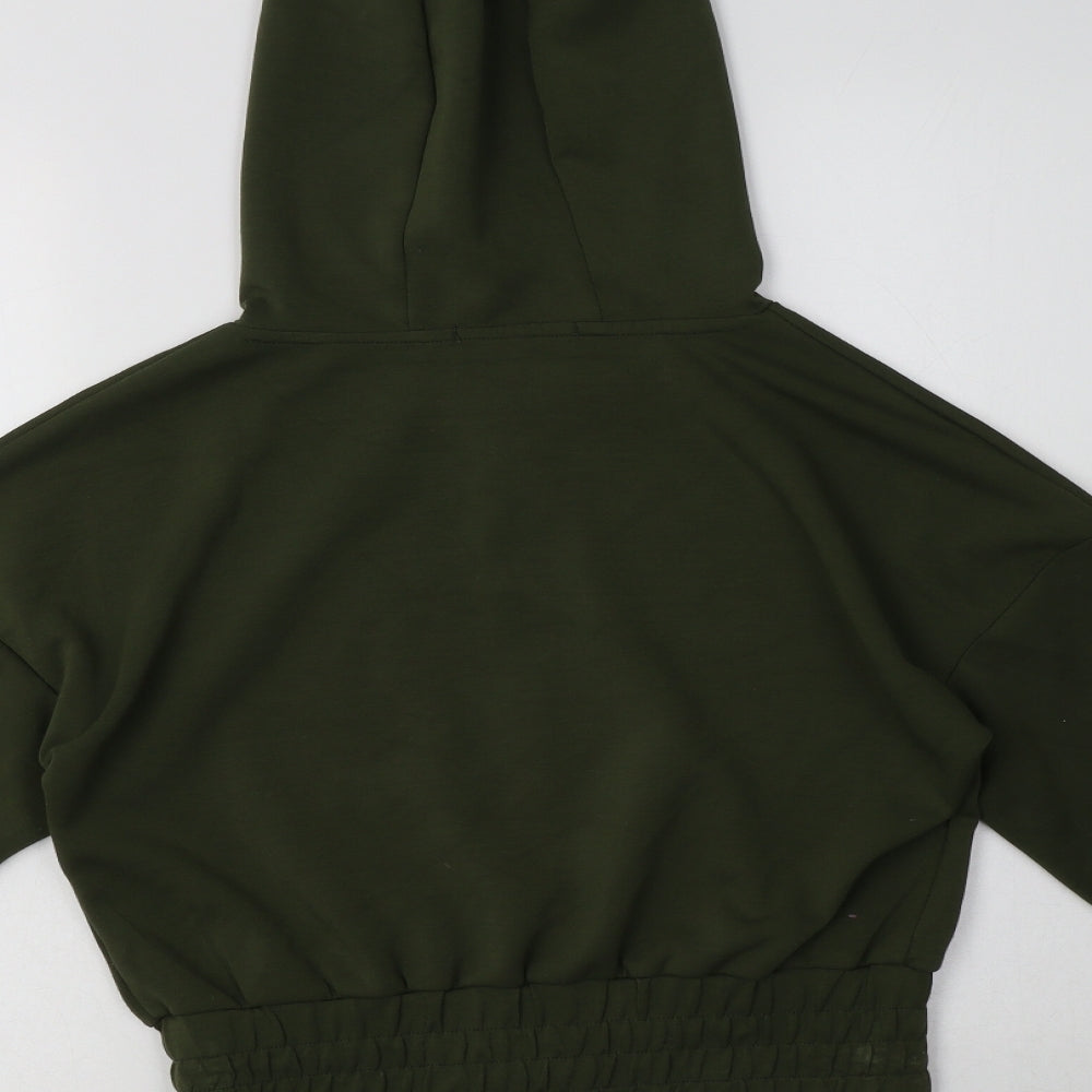 George Womens Green  Polyester Full Zip Hoodie Size M