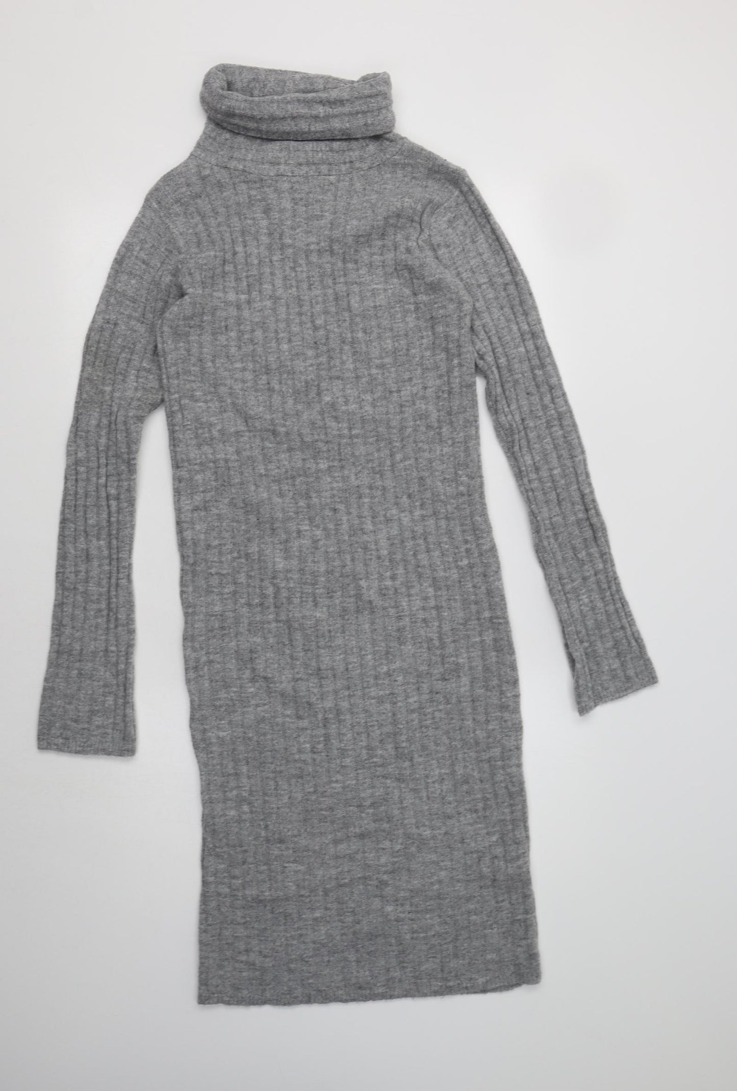 Girls On Film Womens Grey  Acrylic Jumper Dress  Size 10  Roll Neck
