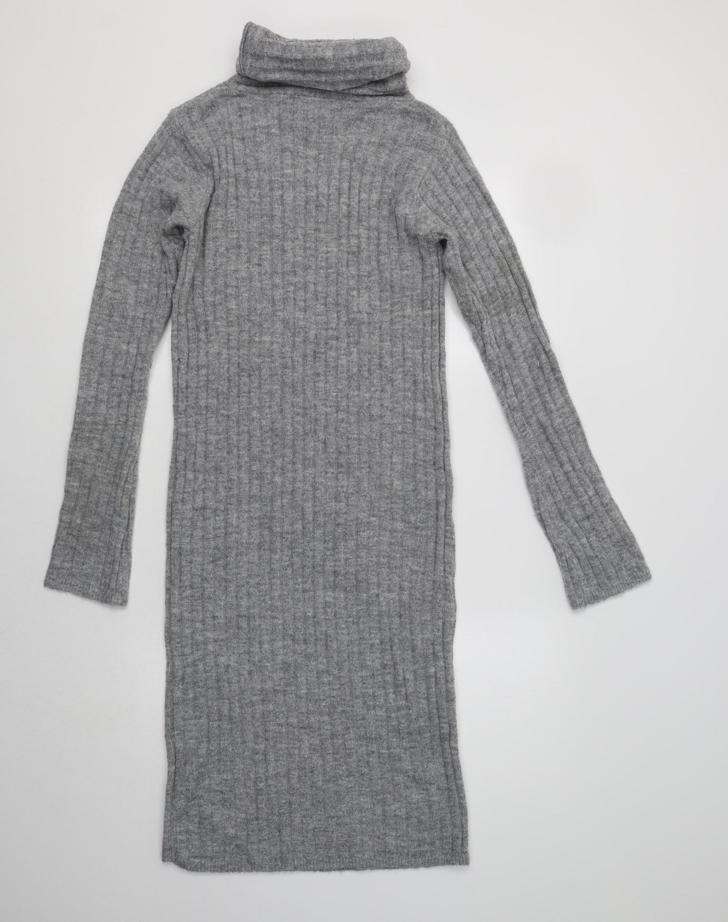 Girls On Film Womens Grey  Acrylic Jumper Dress  Size 10  Roll Neck