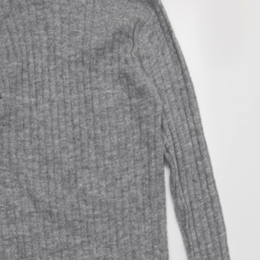 Girls On Film Womens Grey  Acrylic Jumper Dress  Size 10  Roll Neck