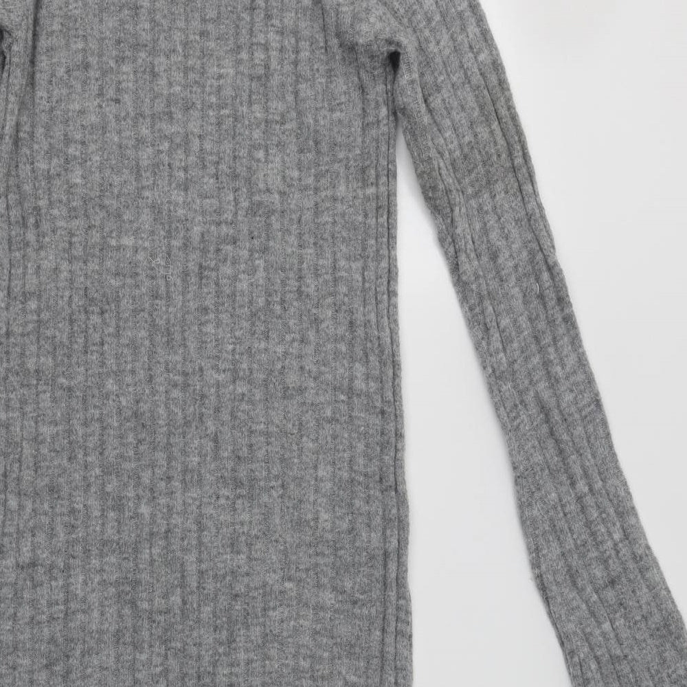 Girls On Film Womens Grey  Acrylic Jumper Dress  Size 10  Roll Neck