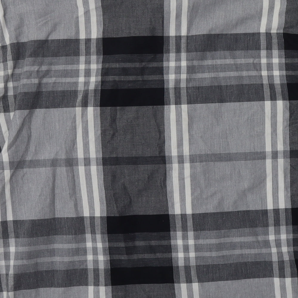 Lee Cooper Mens Grey Check Cotton  Button-Up Size XS Collared