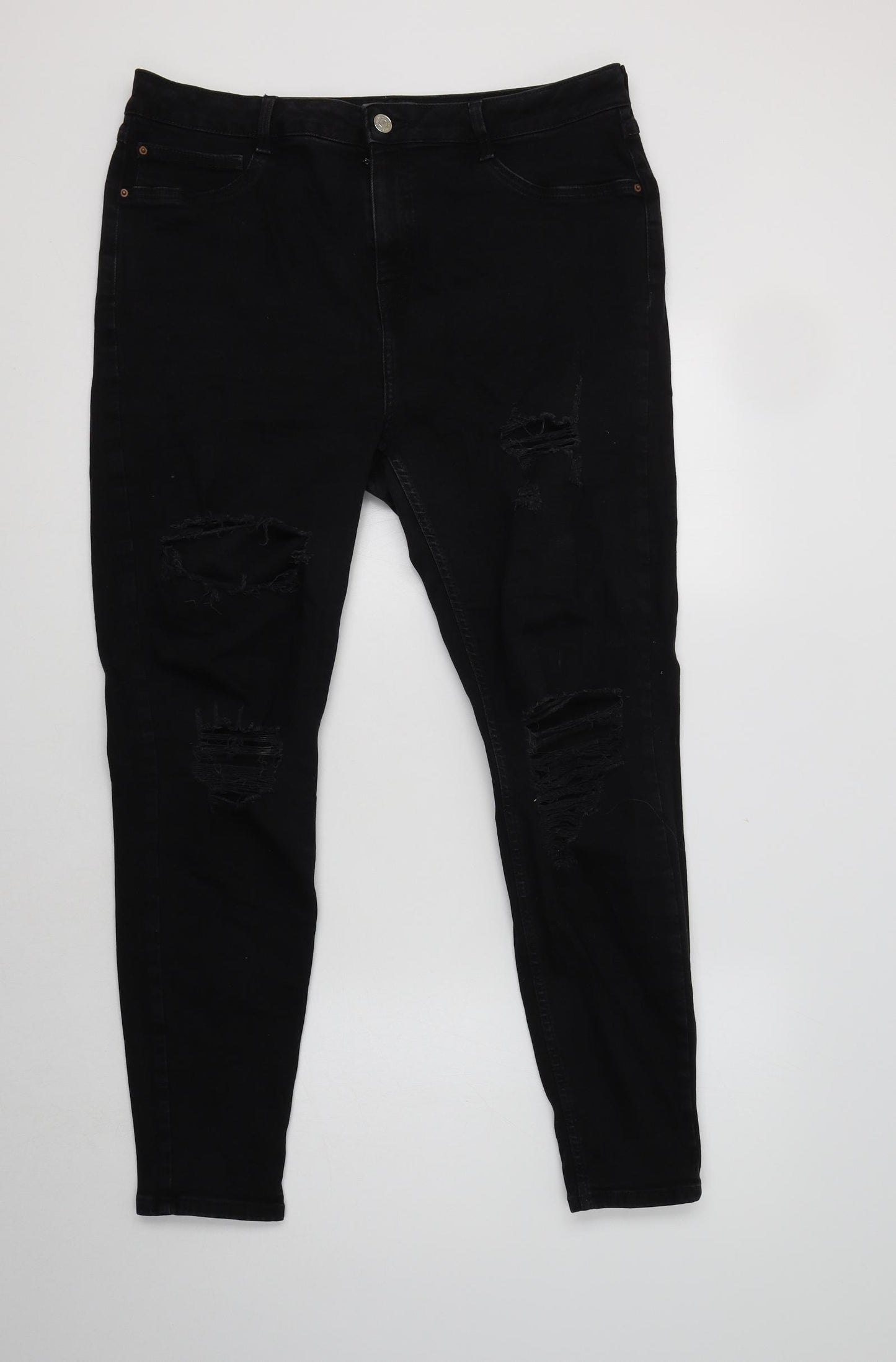 Primark Womens Black  Cotton Jegging Jeans Size 18 L29 in Regular