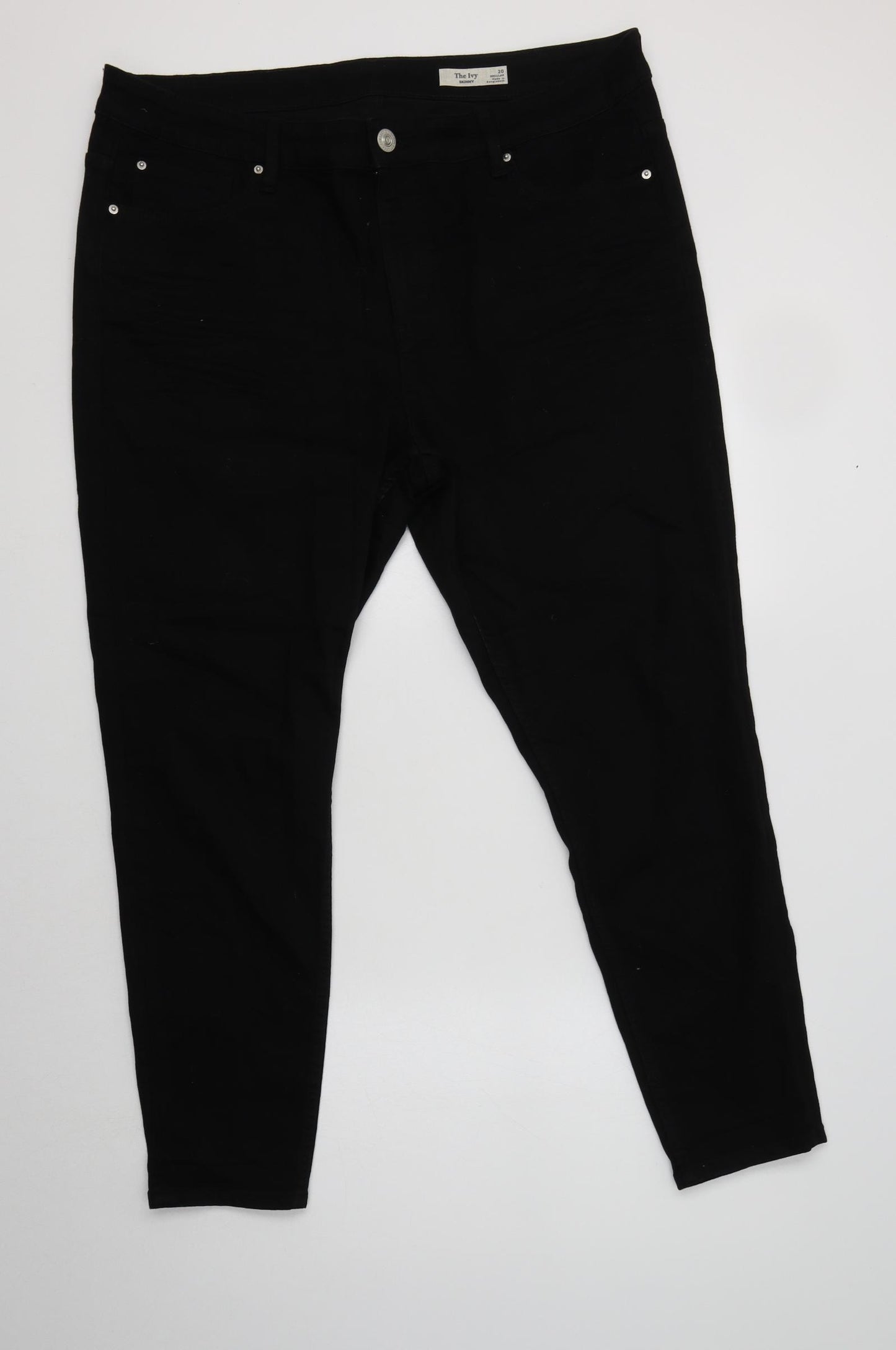 M&S Womens Black  Cotton Skinny Jeans Size 20 L29 in Regular