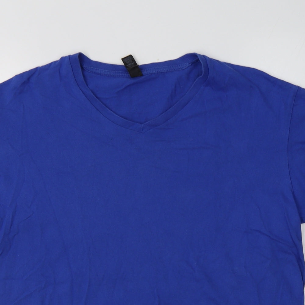 Imperial V Mens Blue  Cotton  T-Shirt Size L V-Neck