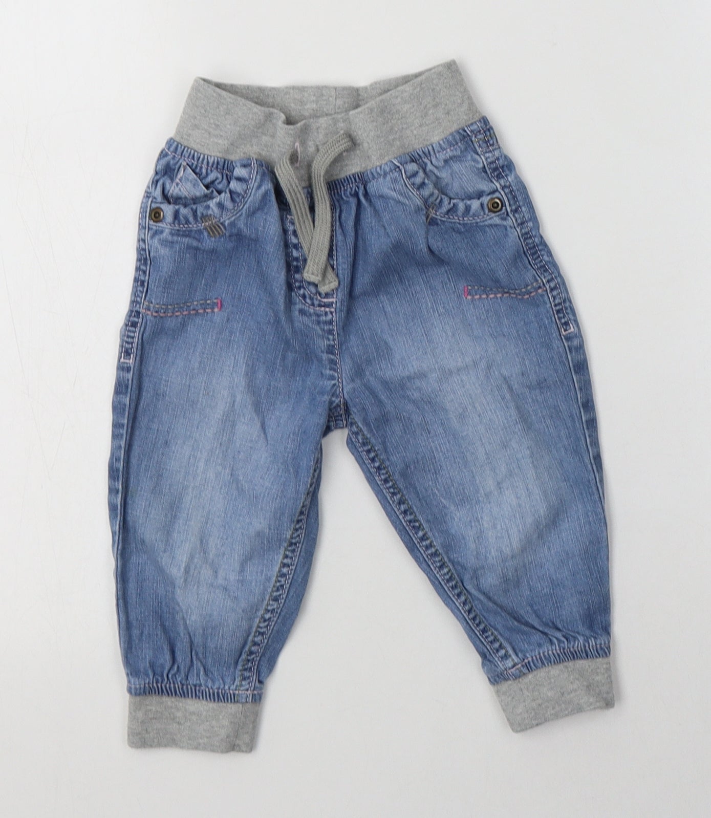 NEXT Baby Blue  Cotton Jogger Trousers Size 9-12 Months