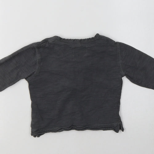 NEXT Baby Grey  Cotton Basic T-Shirt Size 9-12 Months Henley
