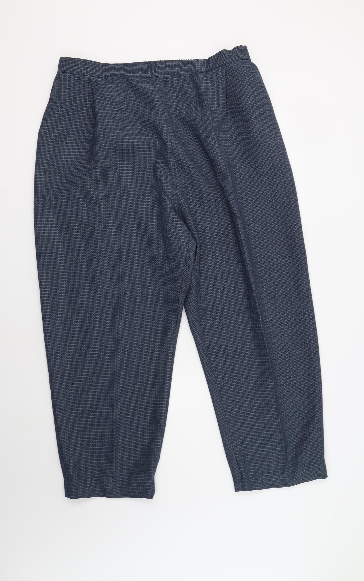 Berkertex Womens Blue Check Polyester Dress Pants Trousers Size 24 L27 in Regular