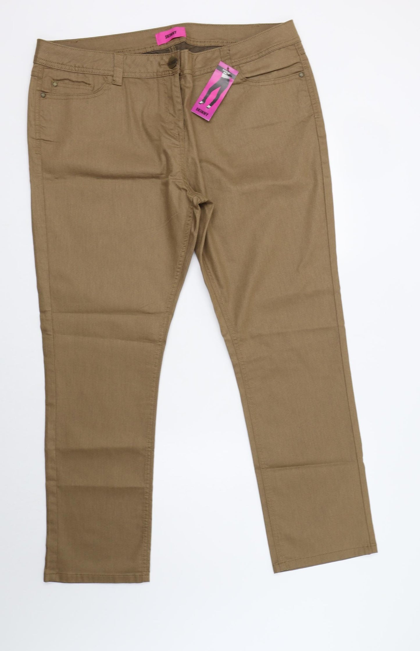 George Womens Beige  Cotton Skinny Jeans Size 20 L30 in Regular Button