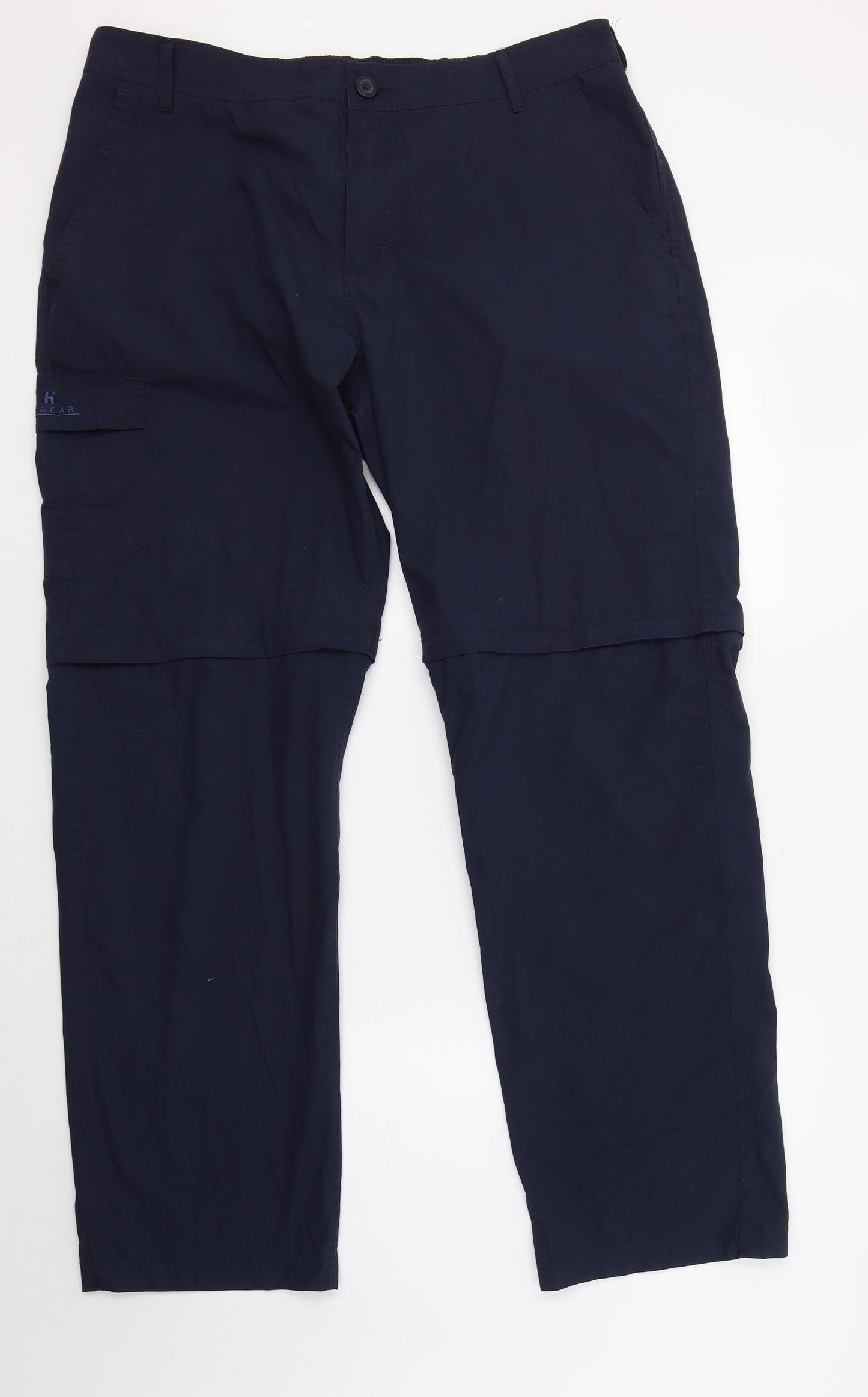 Hi Gear Mens Blue  Polyester Cargo Trousers Size 38 L33 in Regular Button