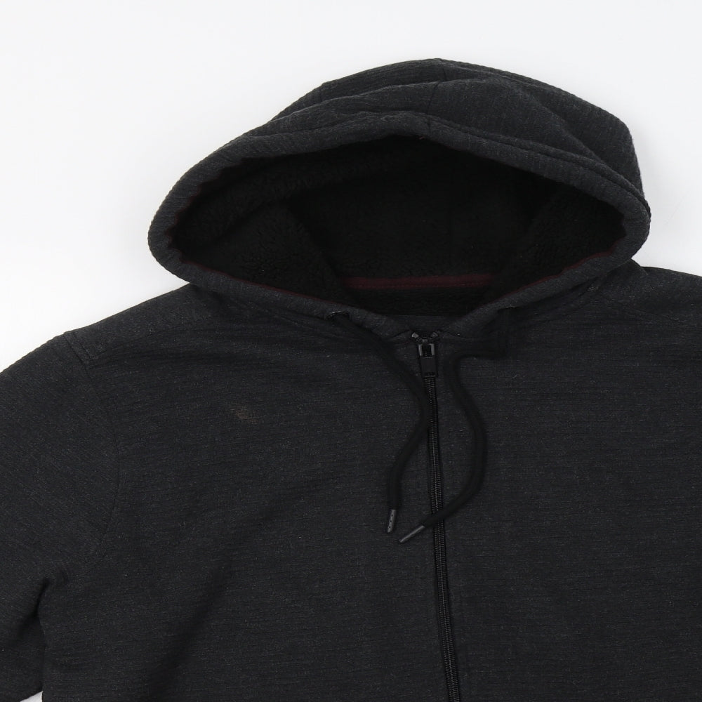 Dissident Mens Black  Polyester Full Zip Hoodie Size XL   - Fluffy Lining