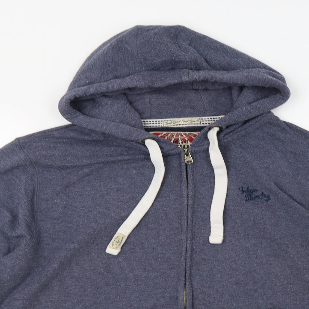 Tokyo Laundry Mens Blue  Polyester Full Zip Hoodie Size L