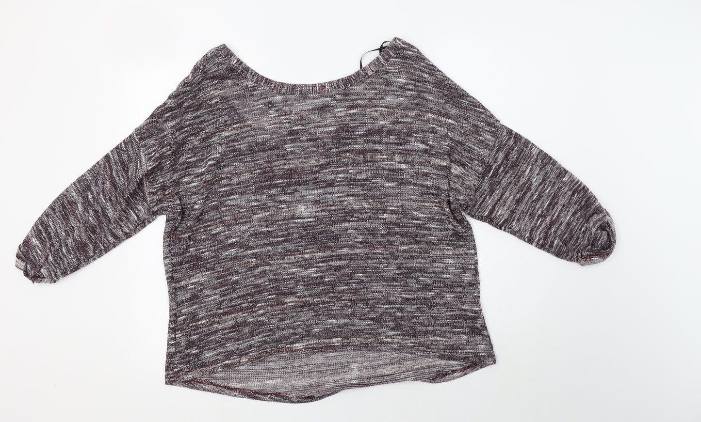 Primark Womens Purple Round Neck Striped Viscose Pullover Jumper Size 20