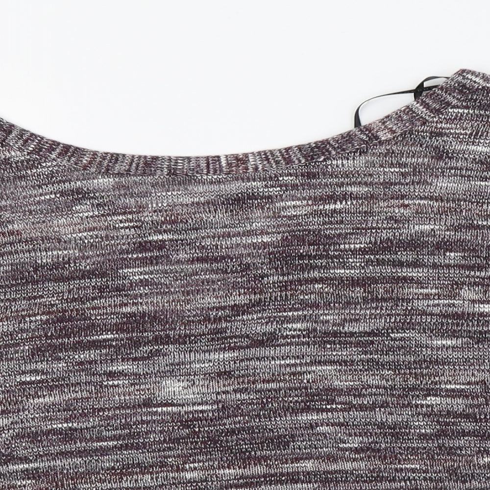 Primark Womens Purple Round Neck Striped Viscose Pullover Jumper Size 20