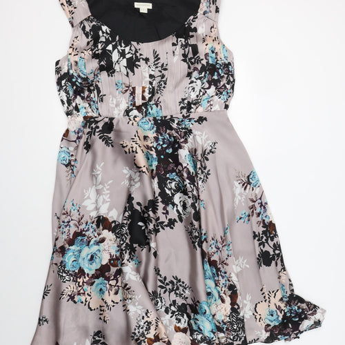 Monsoon Womens Pink Floral Polyester Fit & Flare  Size 18  Round Neck