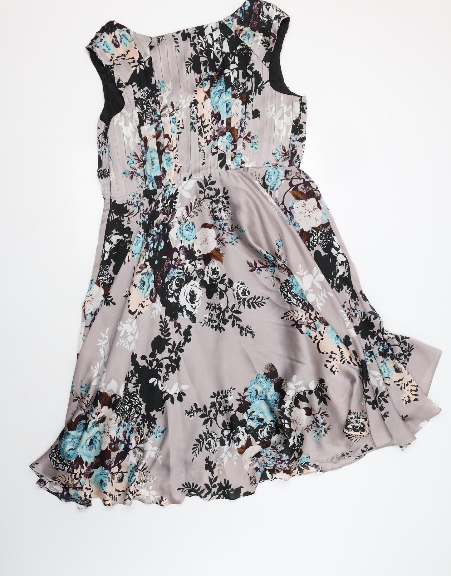 Monsoon Womens Pink Floral Polyester Fit & Flare  Size 18  Round Neck