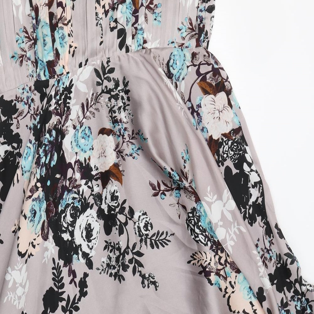 Monsoon Womens Pink Floral Polyester Fit & Flare  Size 18  Round Neck