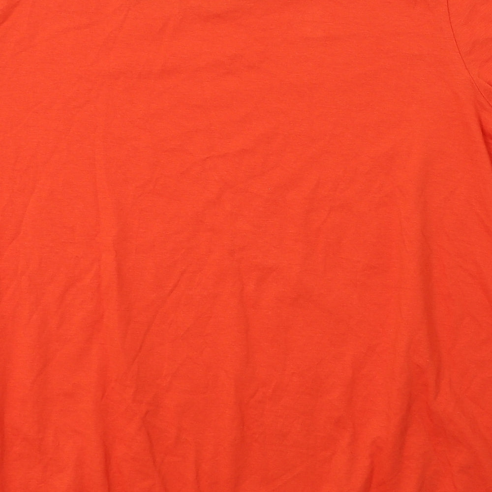 Label Be Womens Orange  Cotton Basic T-Shirt Size 18 Round Neck
