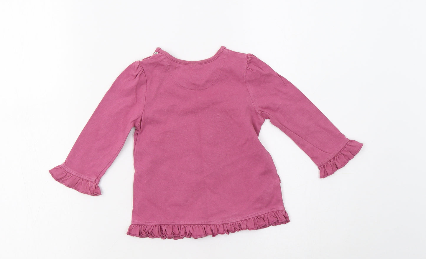Nutmeg Baby Purple  Cotton Basic T-Shirt Size 9-12 Months Crew Neck