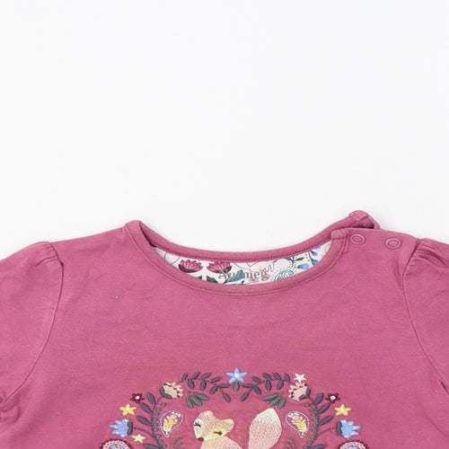 Nutmeg Baby Purple  Cotton Basic T-Shirt Size 9-12 Months Crew Neck