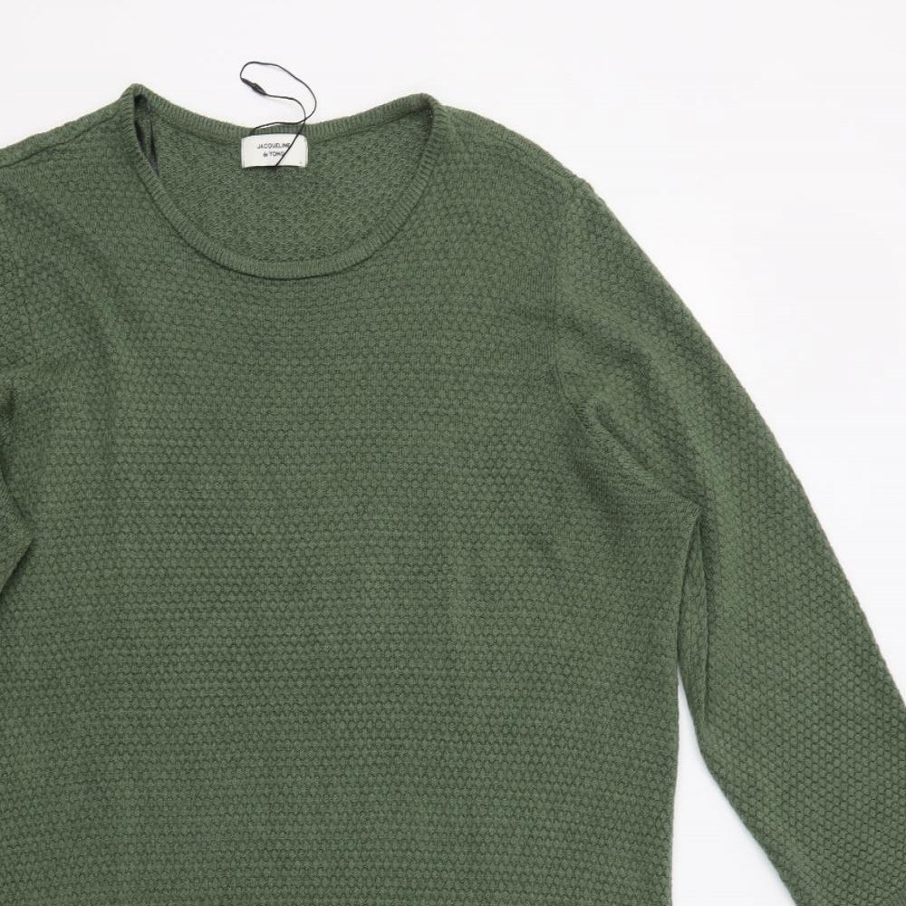 Jacqueline de Yong Womens Green  Acrylic Jumper Dress  Size L  Crew Neck