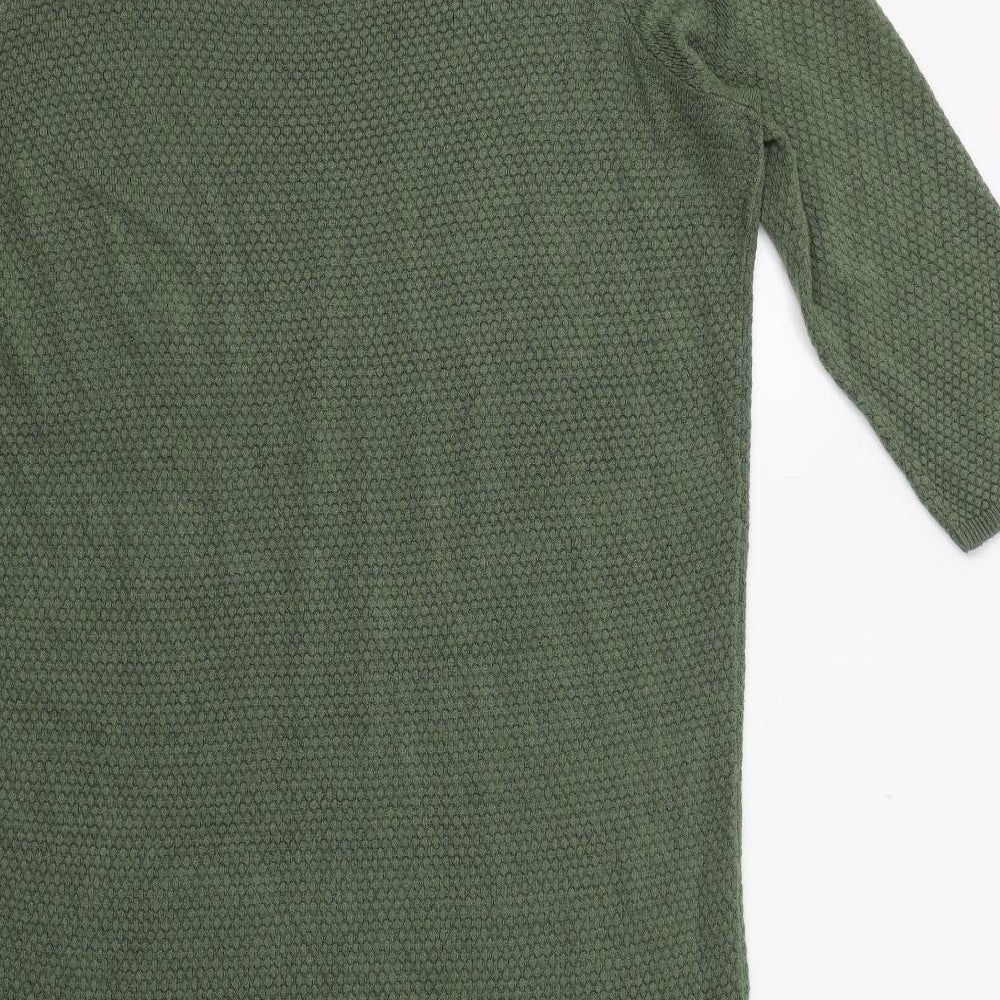 Jacqueline de Yong Womens Green  Acrylic Jumper Dress  Size L  Crew Neck