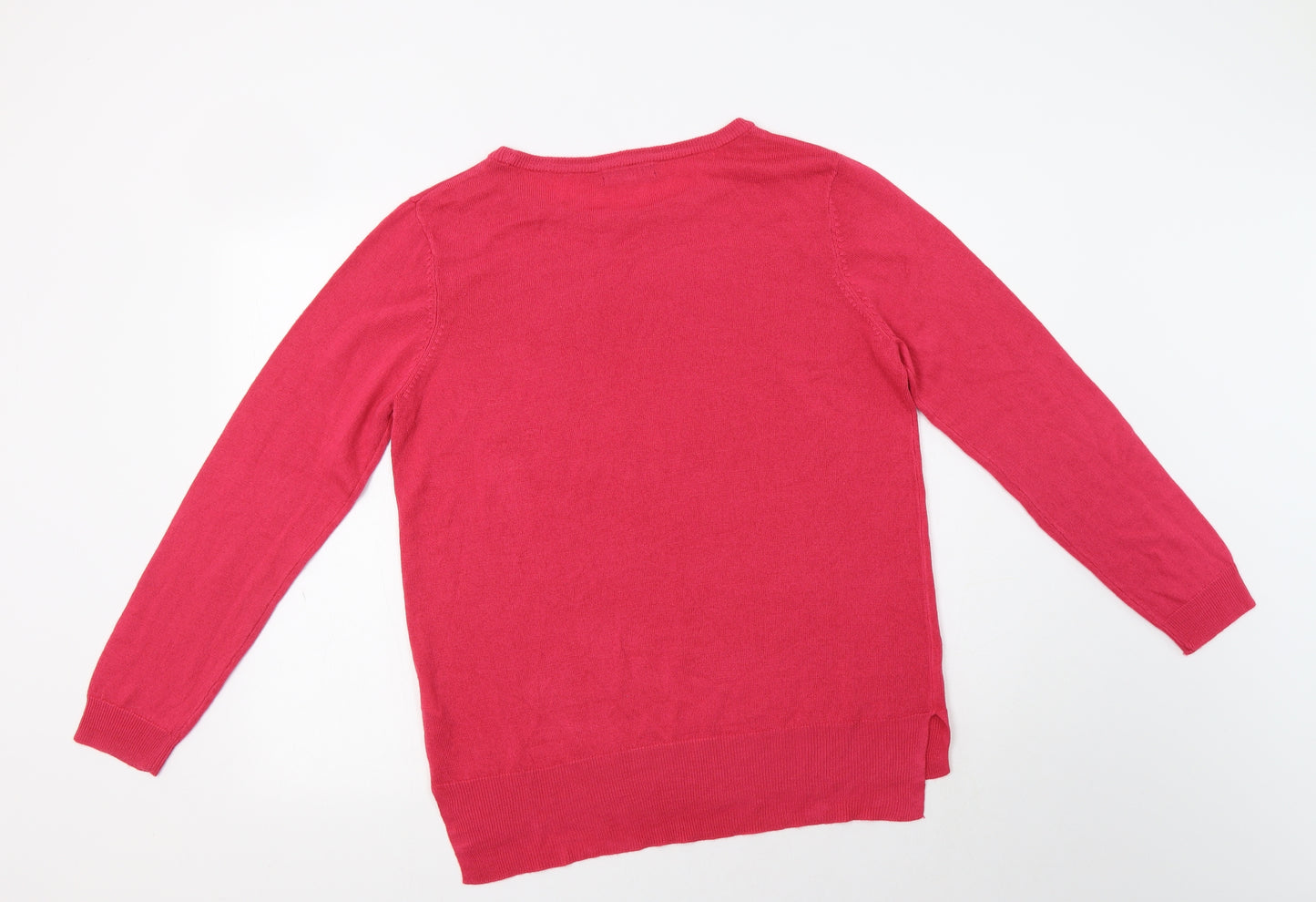 F&F Womens Pink Crew Neck  Acrylic Pullover Jumper Size 12