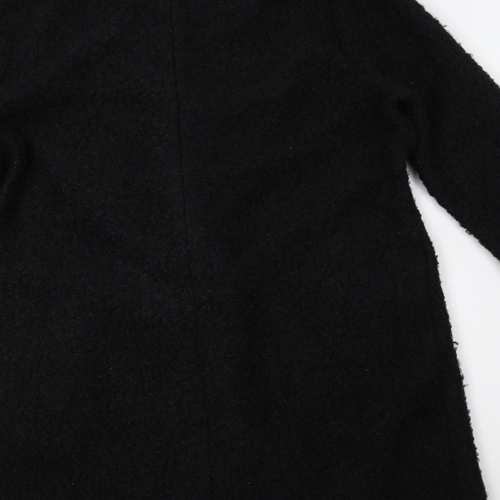 TU Womens Black   Overcoat Coat Size 10  Button