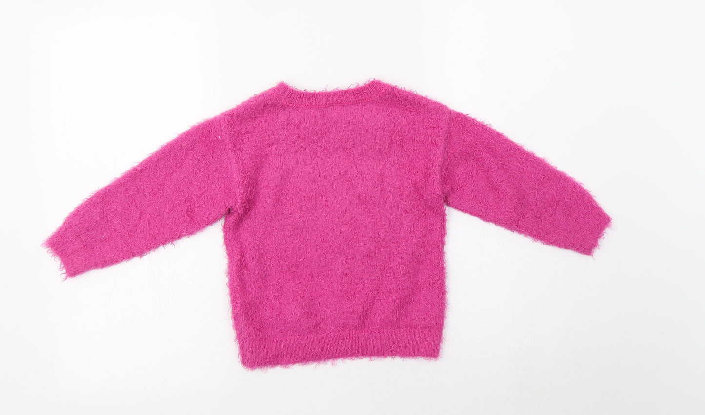 TU Girls Pink Crew Neck  Polyamide Pullover Jumper Size 6 Years   - Christmas