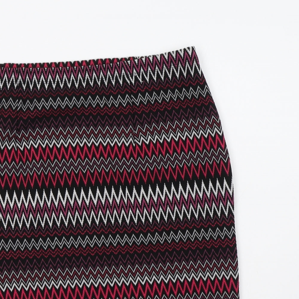 TU Womens Purple Geometric Polyester Straight & Pencil Skirt Size 14