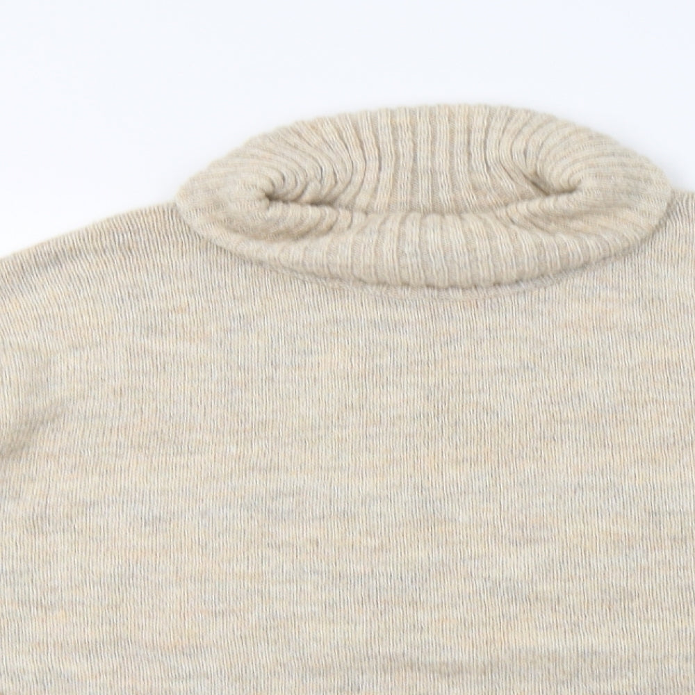 New Look Womens Beige Roll Neck  Acrylic Pullover Jumper Size M