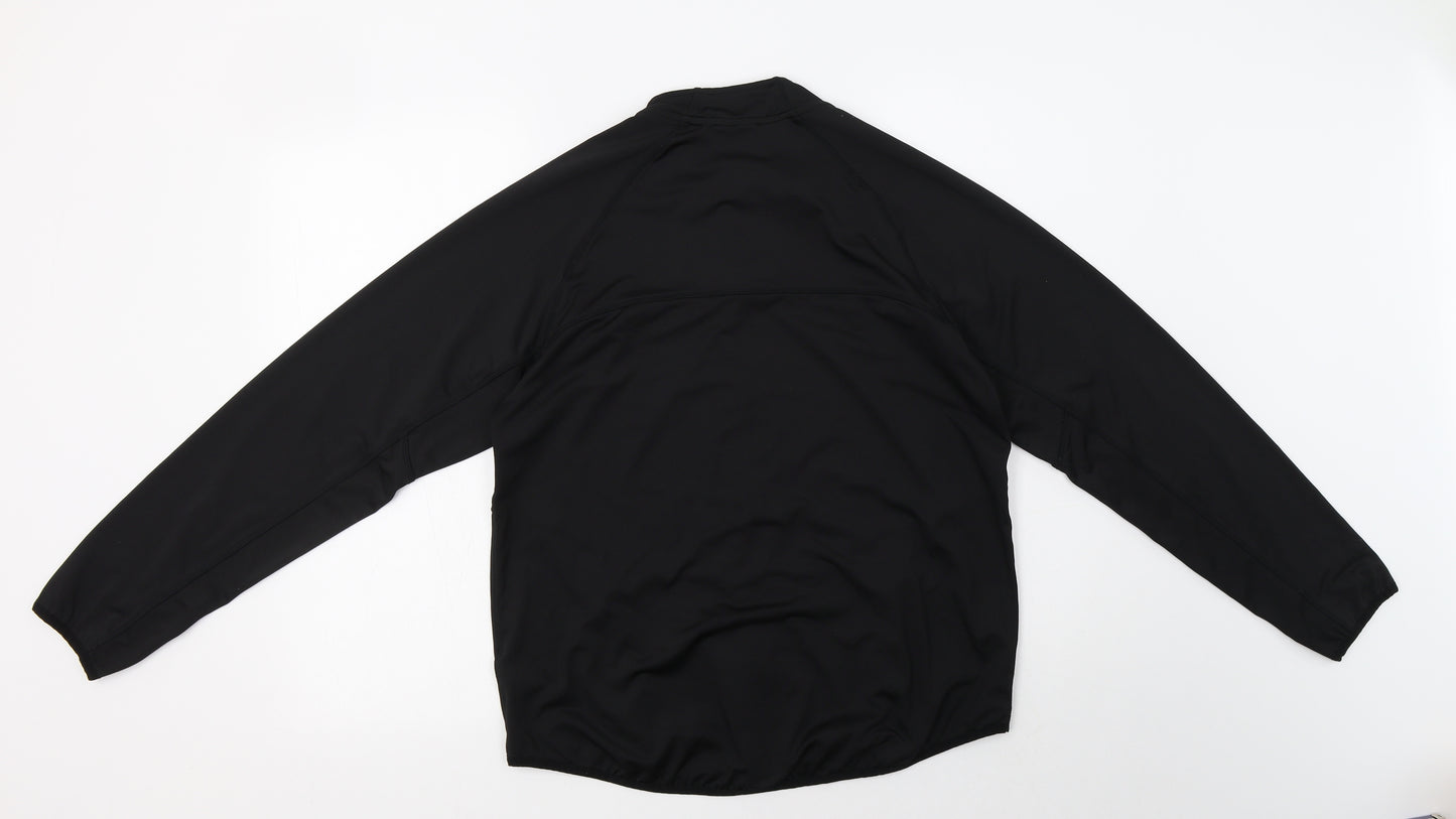 USA Pro Womens Black  Polyester Full Zip Sweatshirt Size 16  Zip