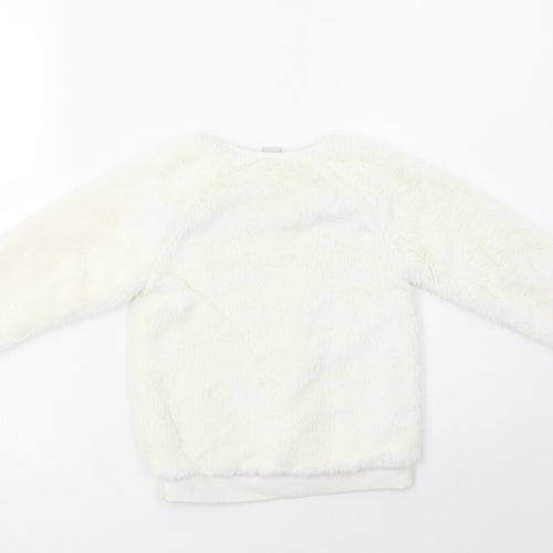 TU Girls Ivory  Polyester Pullover Sweatshirt Size 4-5 Years   - Cute Animal