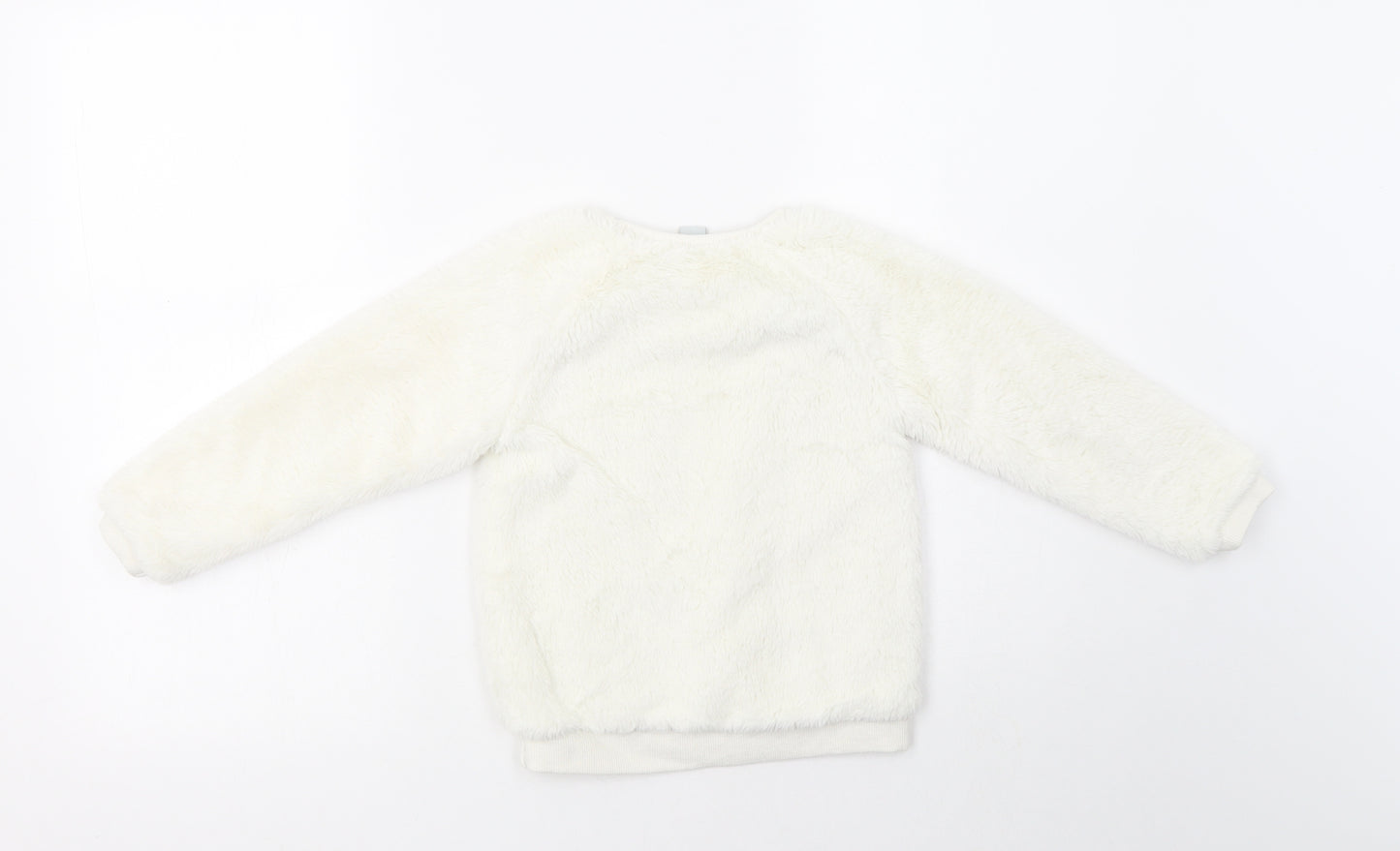 TU Girls Ivory  Polyester Pullover Sweatshirt Size 4-5 Years   - Cute Animal