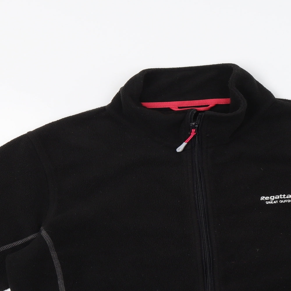 Regatta Womens Black  Polyester Full Zip Sweatshirt Size 12  Zip
