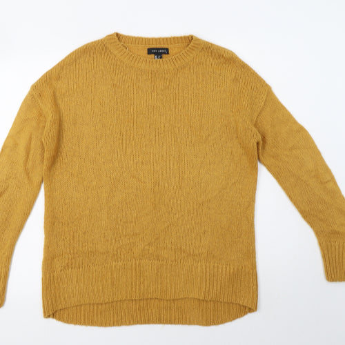 New Look Womens Yellow Crew Neck  Acrylic Pullover Jumper Size S