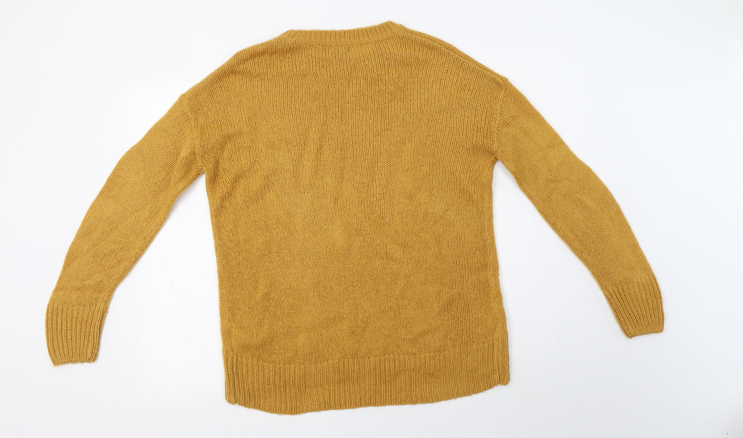 New Look Womens Yellow Crew Neck  Acrylic Pullover Jumper Size S