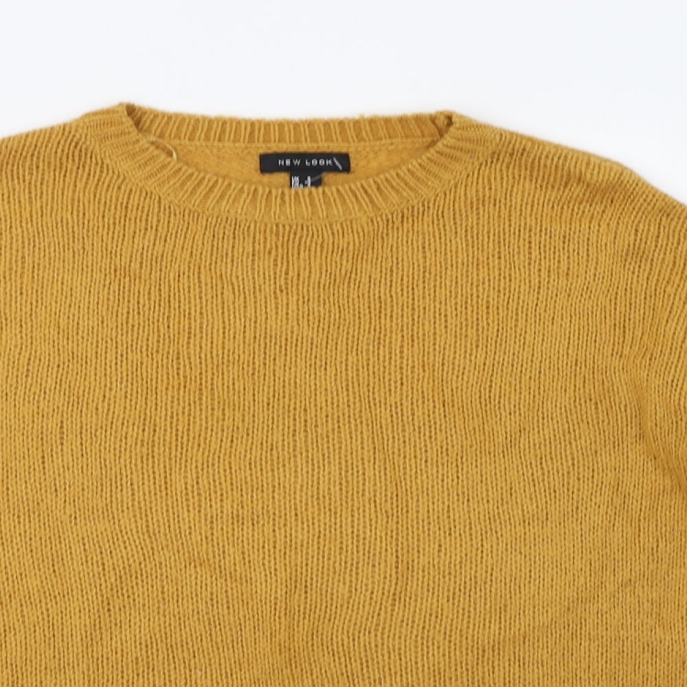 New Look Womens Yellow Crew Neck  Acrylic Pullover Jumper Size S