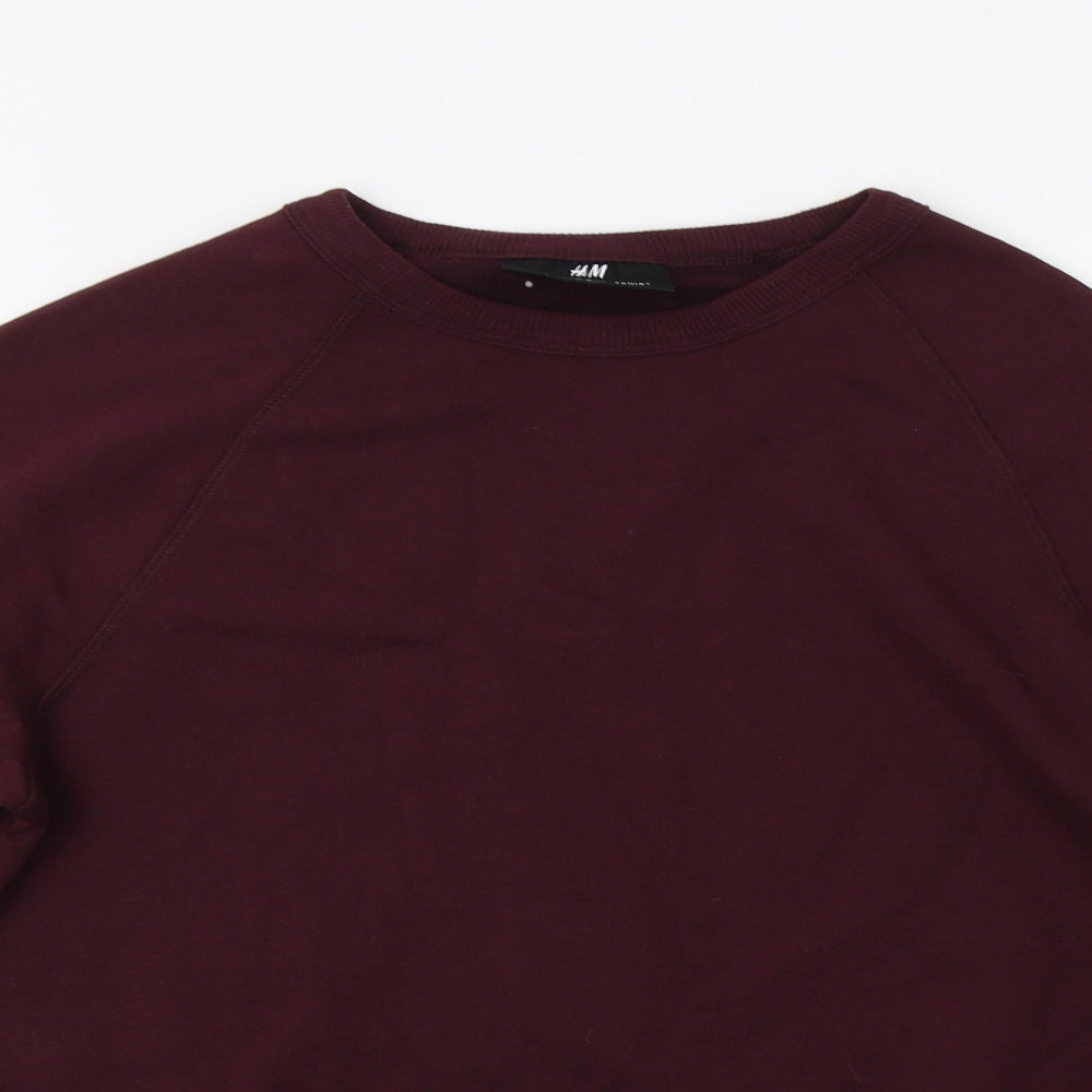 H&M Mens Purple  Cotton Pullover Sweatshirt Size XS