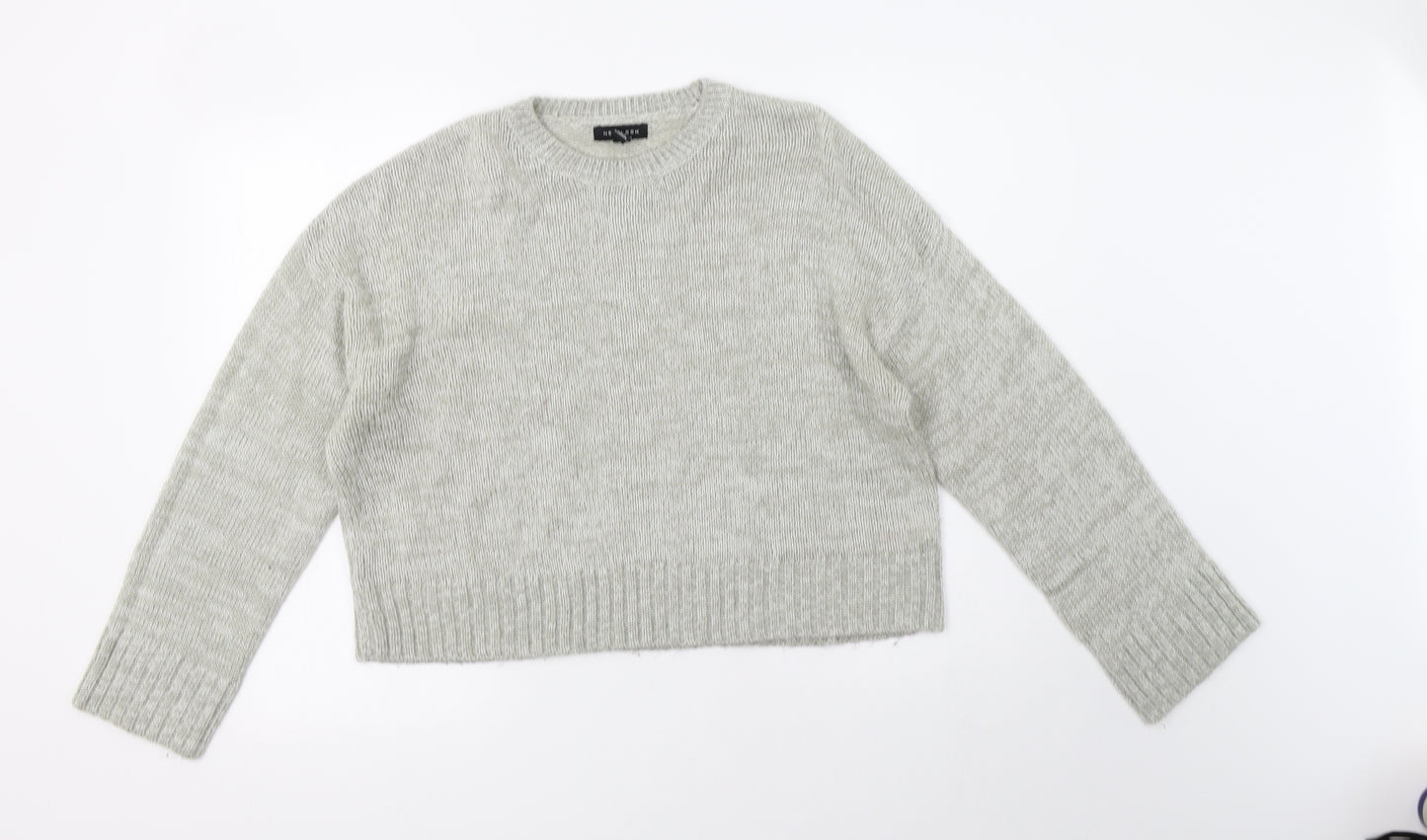New Look Womens Grey Crew Neck  Acrylic Pullover Jumper Size L