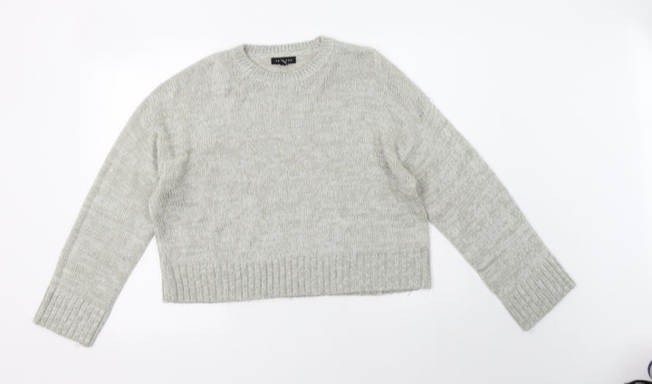 New Look Womens Grey Crew Neck  Acrylic Pullover Jumper Size L