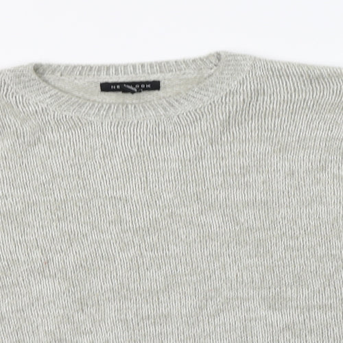 New Look Womens Grey Crew Neck  Acrylic Pullover Jumper Size L