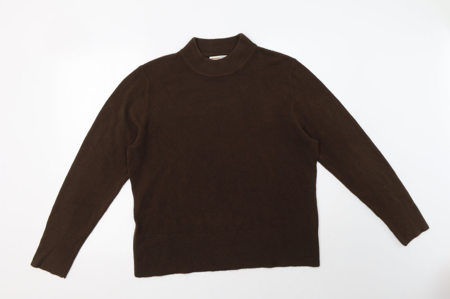 Papaya Womens Brown Mock Neck  Acrylic Pullover Jumper Size 20