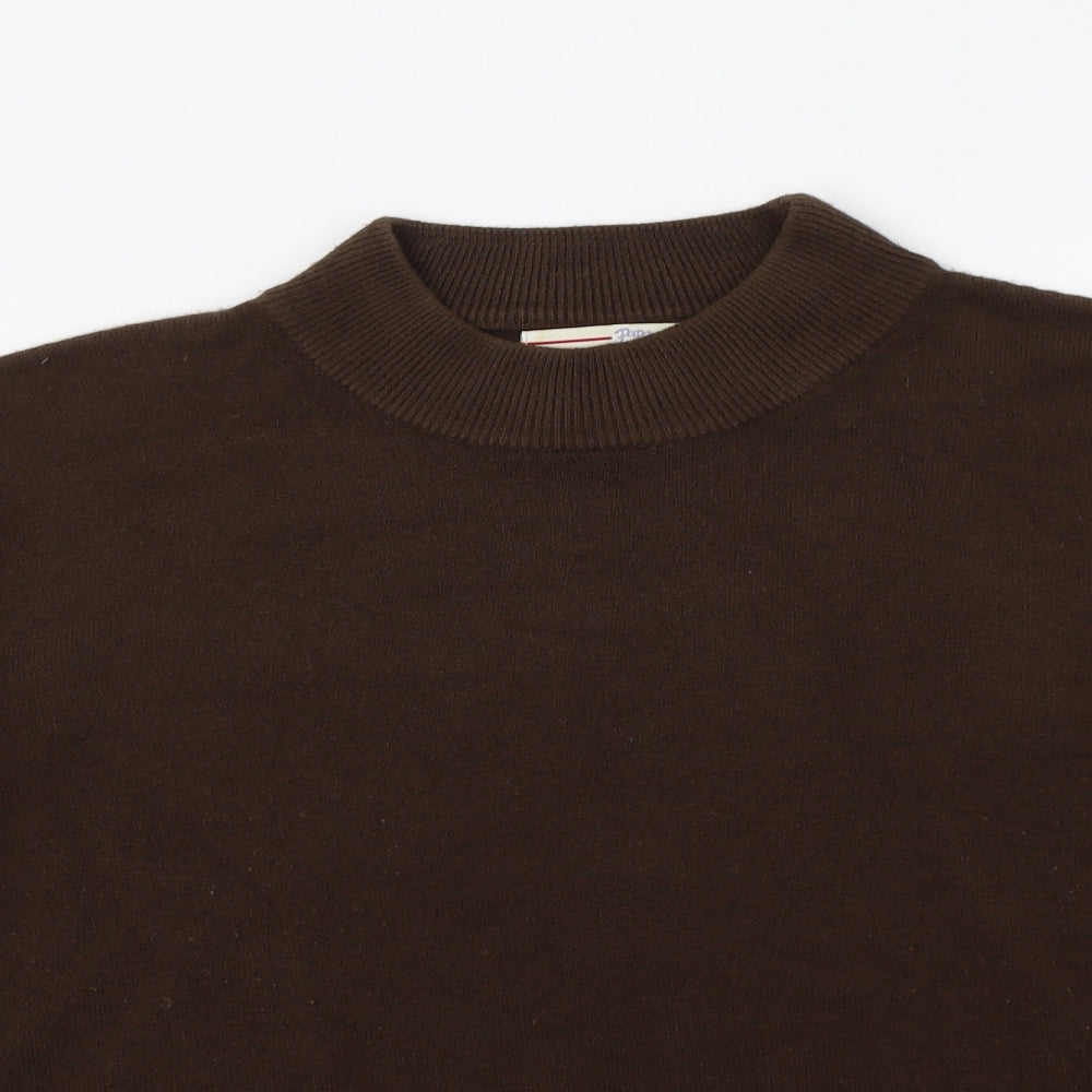 Papaya Womens Brown Mock Neck  Acrylic Pullover Jumper Size 20
